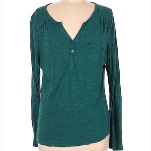 Falls Creek Long Sleeve Henley, Teal Green, Size L